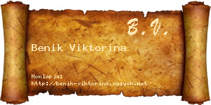 Benik Viktorina névjegykártya